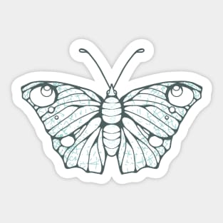 Blue and Gray Butterfly Sticker